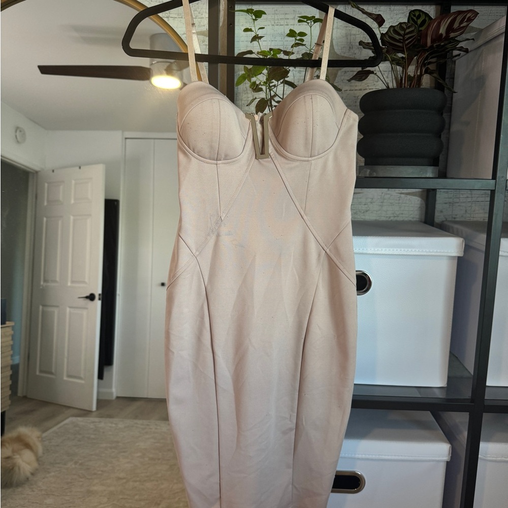 Nude Strapless Bodycon Dress